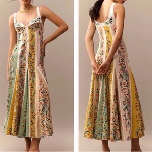 NWT Christian Lacroix Floral Panel Midi Dress Size 6